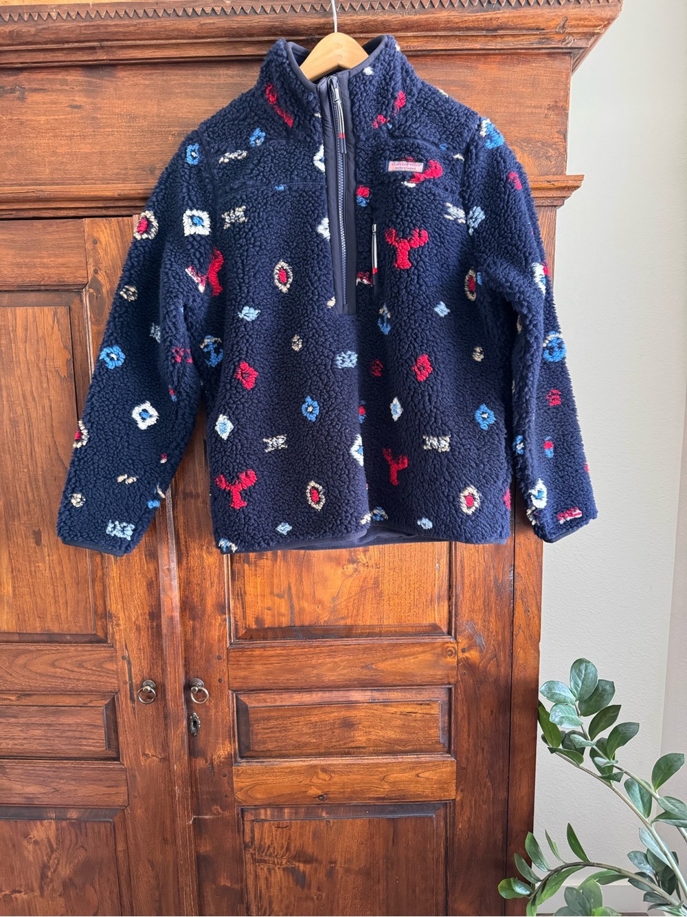 Vineyard Vines Nautical Icons Supershep Fleece Half Zip Pullover